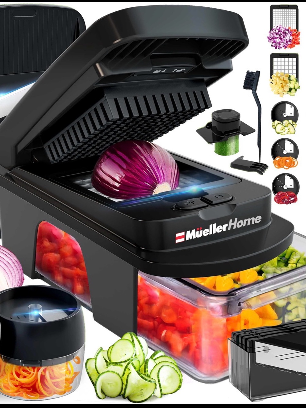 Mueller Home Black Vegetable Chopper & Slicer